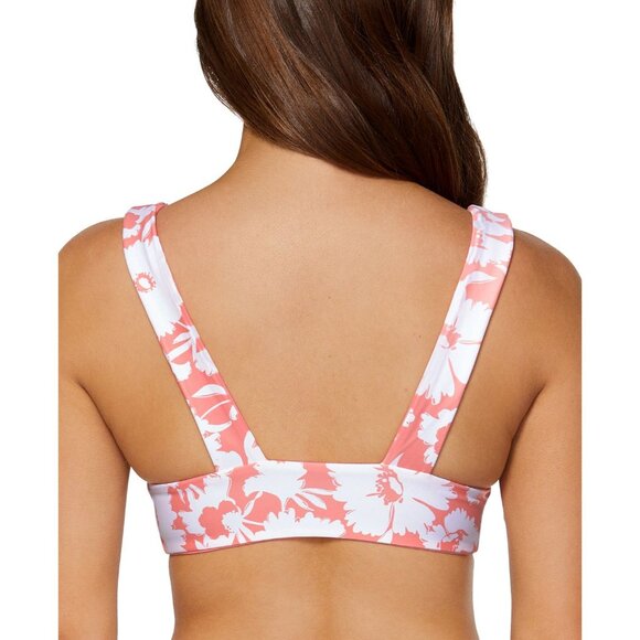 Reversible Raisins Pink White Floral Bikini Swim Top Size L - Picture 5 of 7